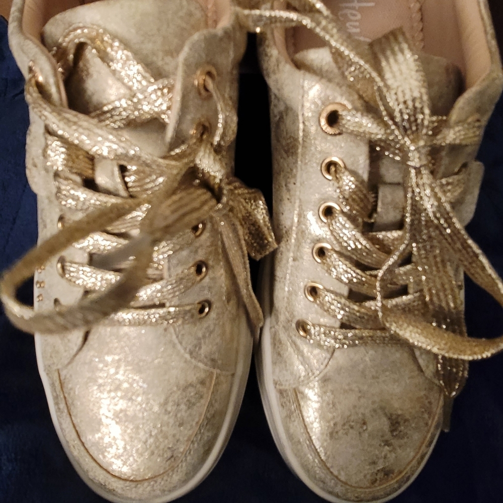 Corkys Hey Girl Gold Glitter Women's Sneakers